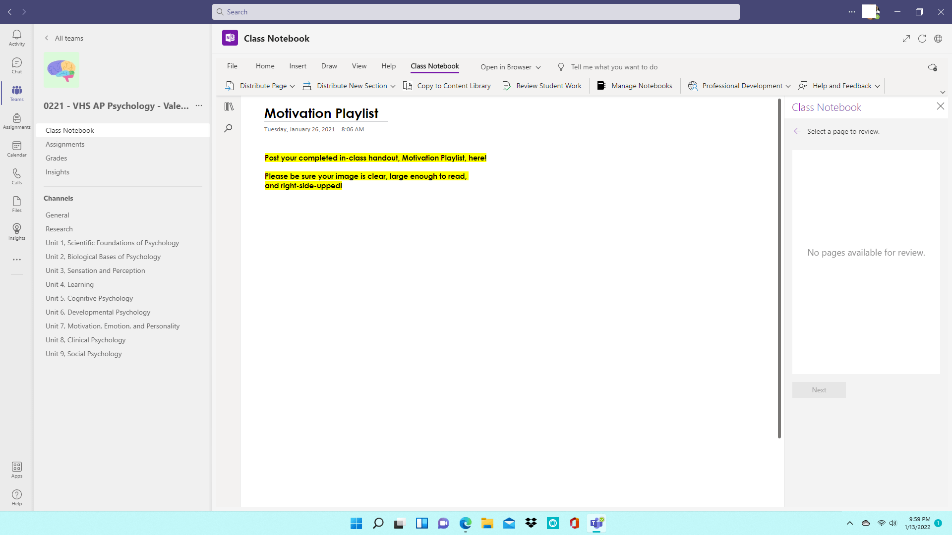 OneNote Notebook- Review Student Work option broken - Microsoft Q&A