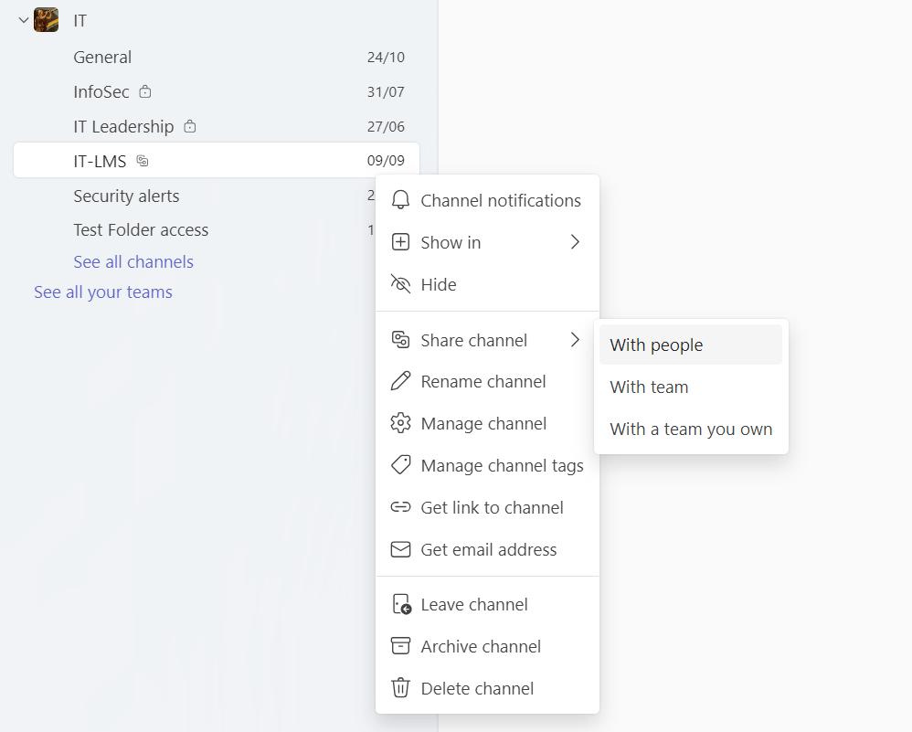 Shared channel in Teams - Microsoft Q&A