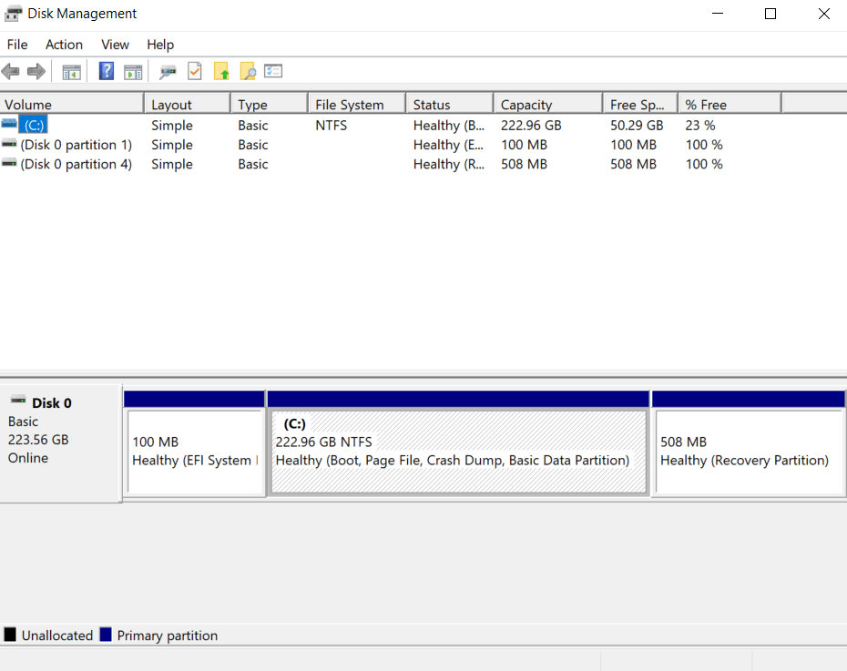 Missing space after factory reset - Microsoft Q&A