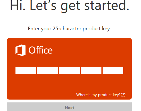 How do I find the location to enter my new code for Office 365 Personal ...