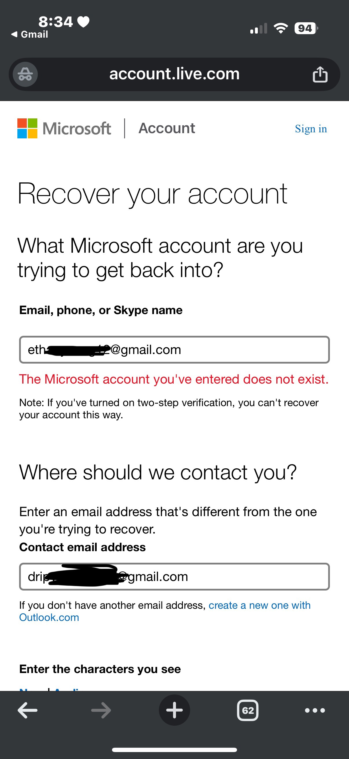 microsoft account email changed by hacker