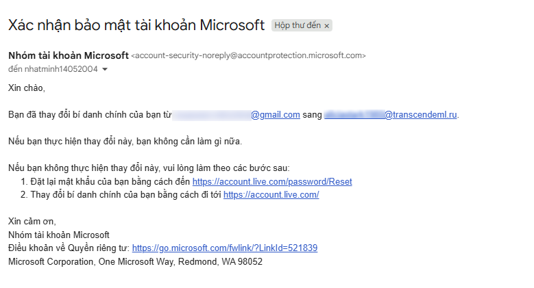Urgent: My account was hacked and the primary alias was changed to a ...