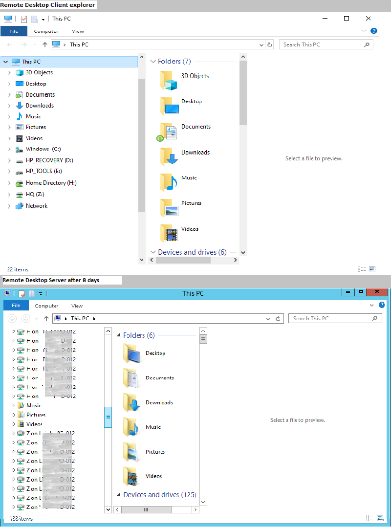 When I use Remote Desktop, my network drive maps are replicated ...