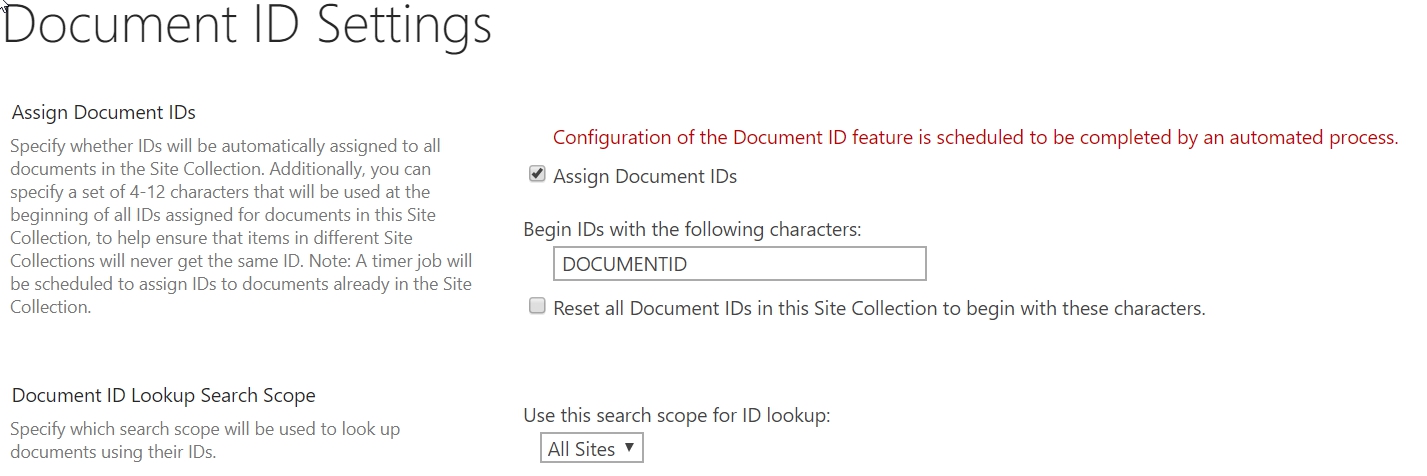 Document ID changes - Microsoft Q&A