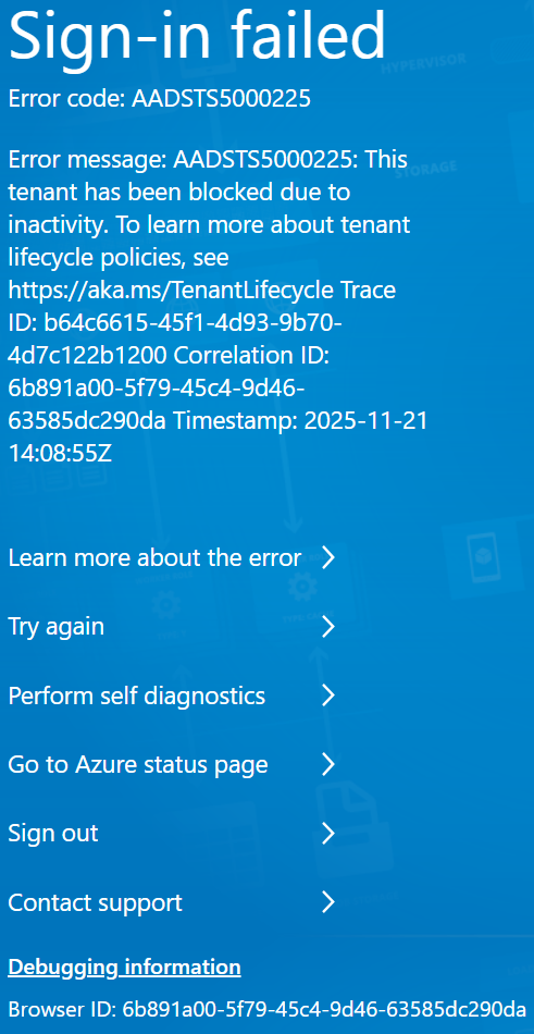 Azure tenant blocked, unable to login to Azure Portal - Microsoft Q&A