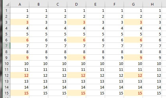 Conditional formatting - specify every Nth row & Nth column ...