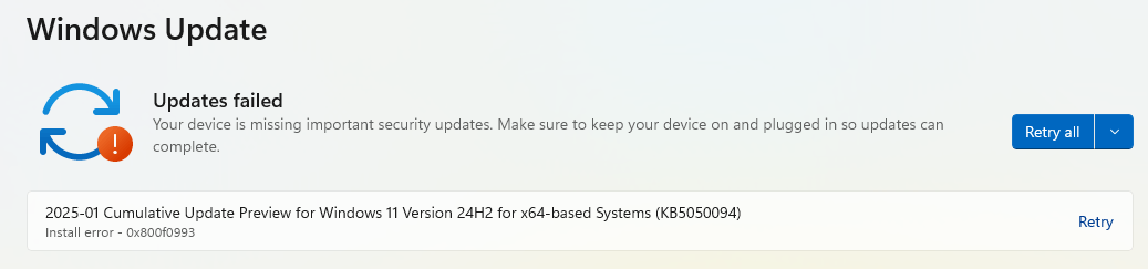 KB50500094 install error 0x80070005 fails to install windows update ...