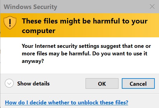 FILES MAY BE HARMFUL