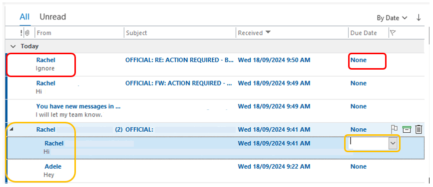 Outlook - Custom Settings - Edit Due Date without Flagging - Microsoft Q&A