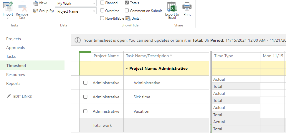 Project tasks assigned to resource are listed under Tasks, but not ...