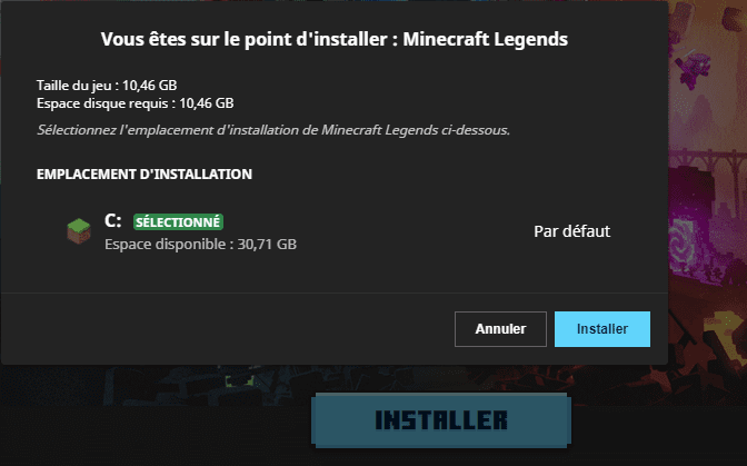 probléme d'installation minecraft ledgends - Microsoft Q&A