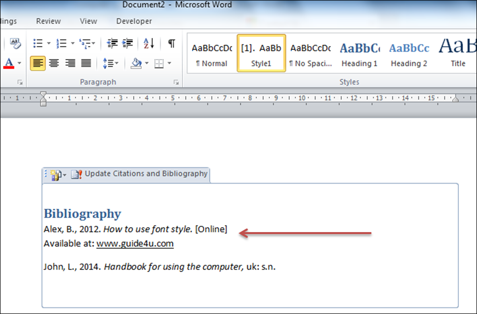 Issues on using style to Bibliography - Microsoft Q&A