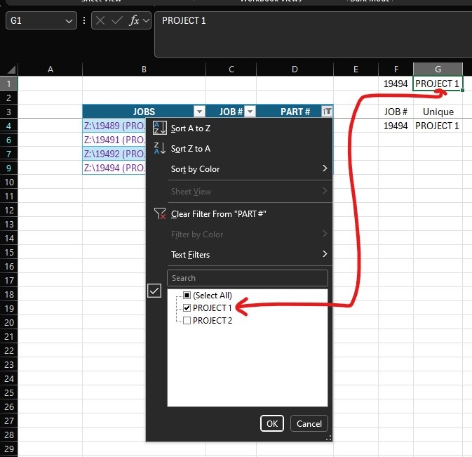 cell in range to show data from a table filter? - Microsoft Q&A
