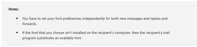 Font of Email content - Microsoft Q&A