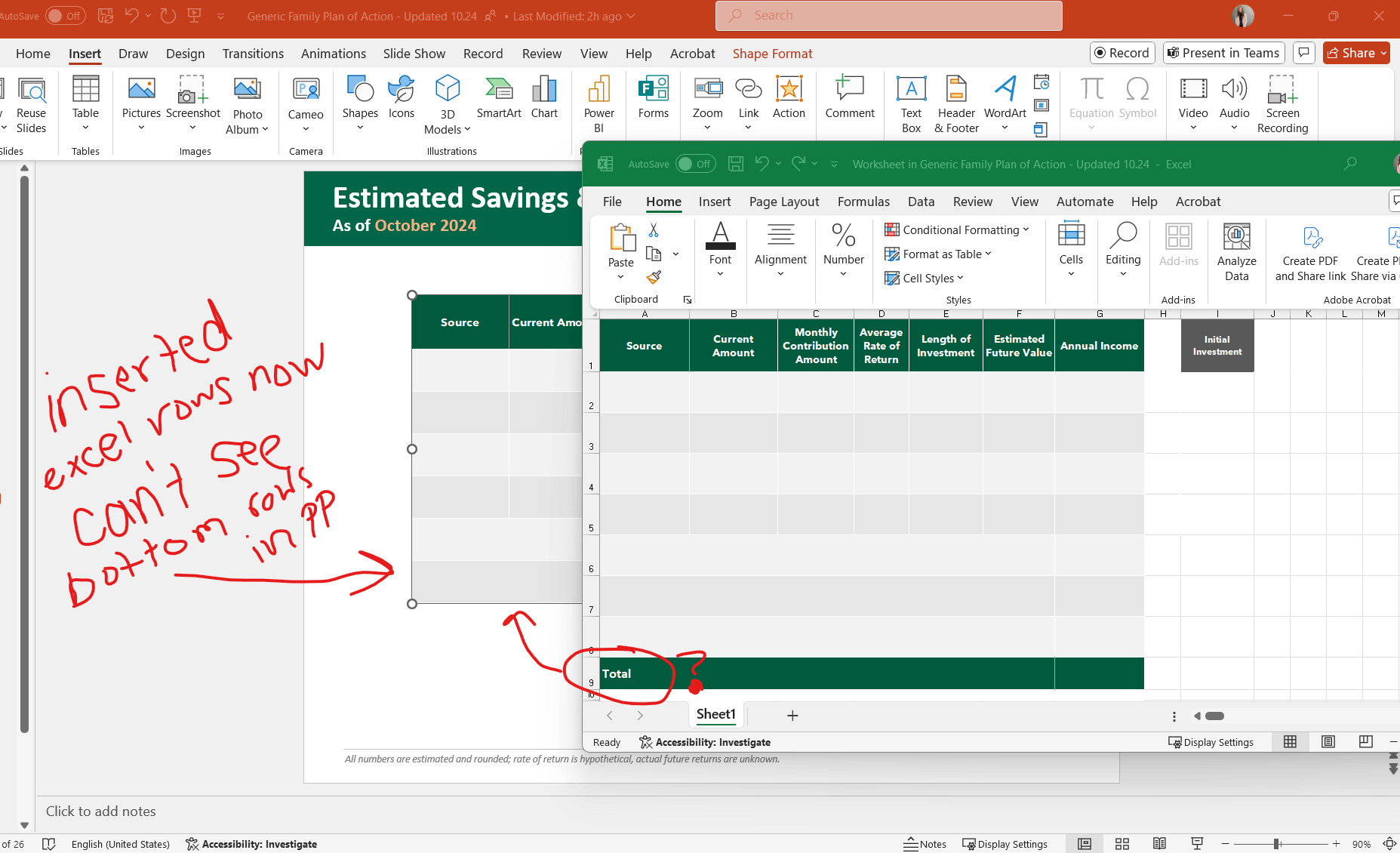 How can I edit an Excel table within Powerpoint instead of an Excel ...