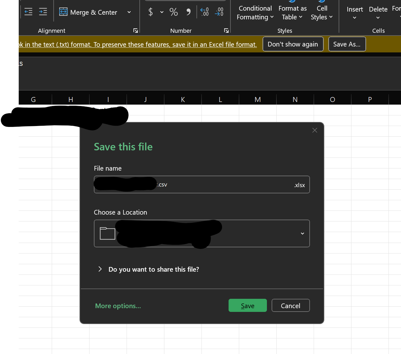 Downloaded CSV Save As Excel Prompt Stopped Remembering Save Location ...