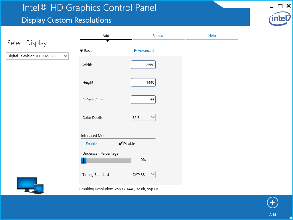 Lost ability for native 2560x1440 resolution after cumulative