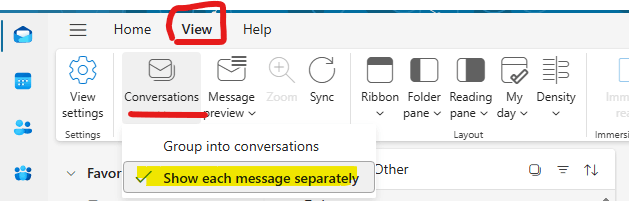 why do all my email threads get merged into 1? the email thread gets ...