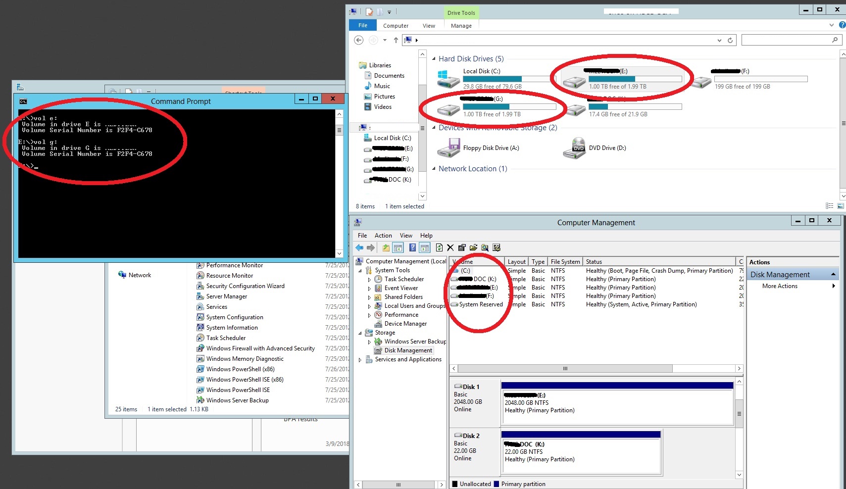 Two drives with the same volume serial number and data - Windows Server ...