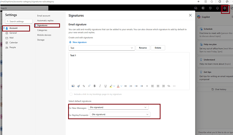 How can I add my signature to all the outgoing messages in the Outlook ...