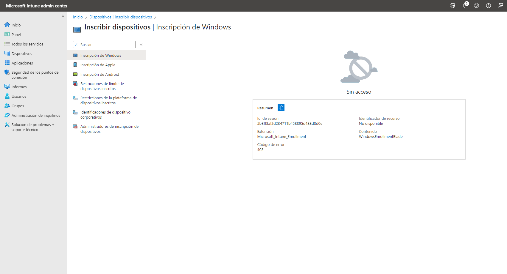 Código de error 80180014 - Microsoft Q&A
