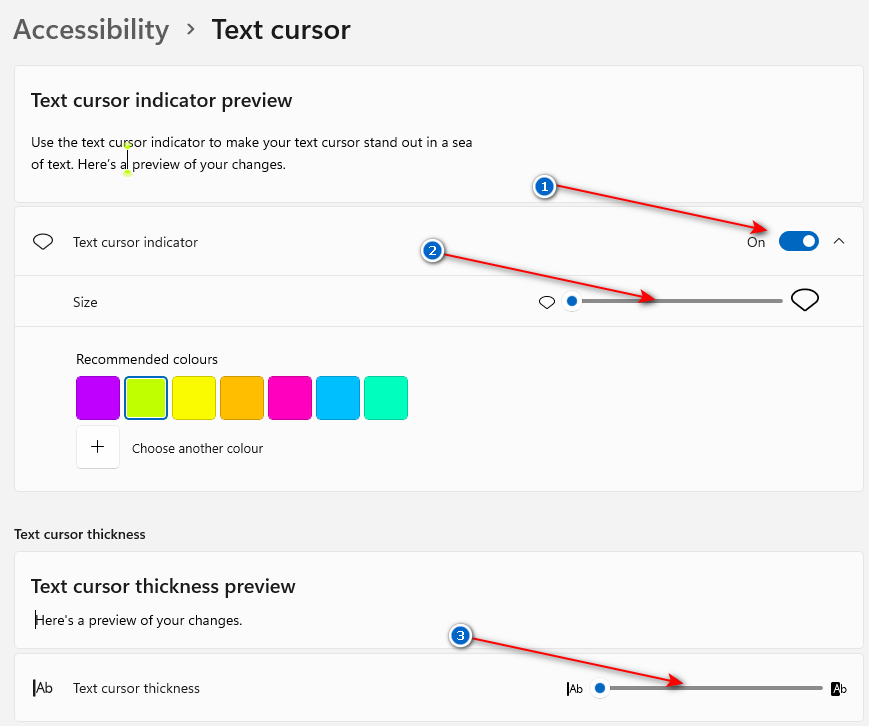 is it possible to change the size/shape/or color of the cursor using ...