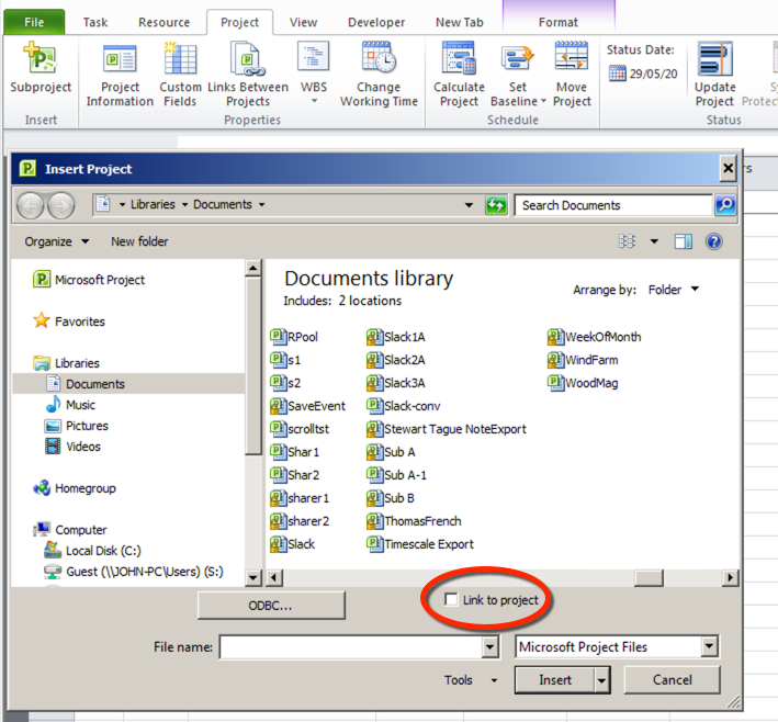 MSP 2016 subproject error - Microsoft Q&A
