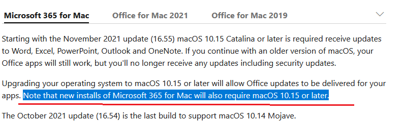 I need to reinstall my officer 365 that is compatible with Mojave as I ...