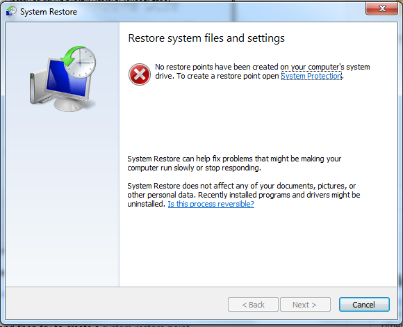 Can't restore system - Microsoft Q&A