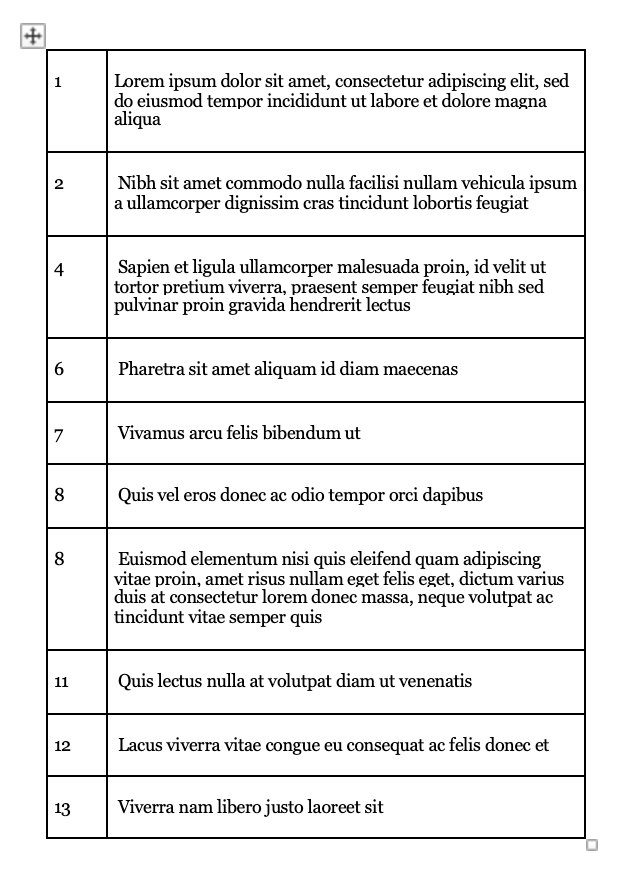 Converting a text to a table with line numbers - Microsoft Q&A