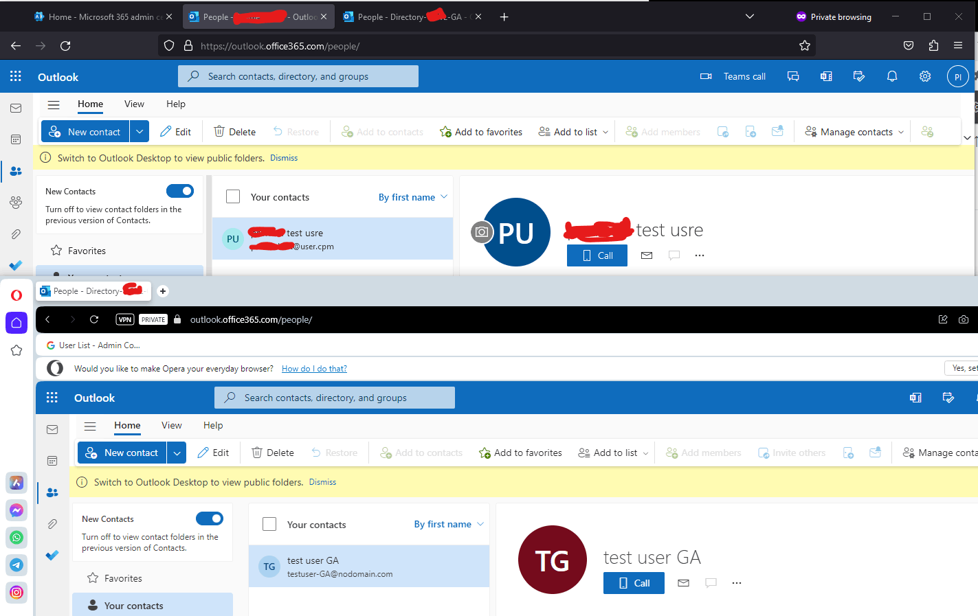 Shared mailbox contacts not seen in outlook browser people page ...