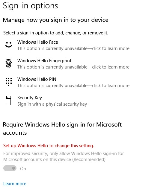 Sign-in with with Windows Hello. - Microsoft Q&A