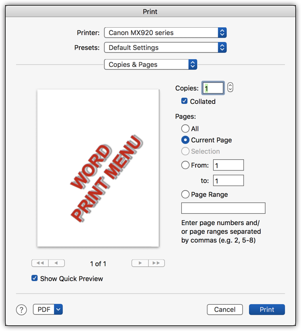 Print a word 2016 document single vs two sided - Microsoft Q&A