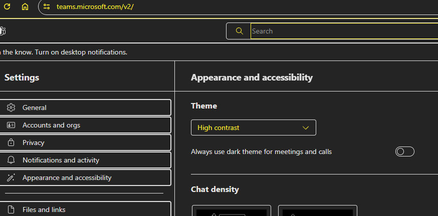 Accessibility issue: Windows 11 visibility theme overrides Teams ...
