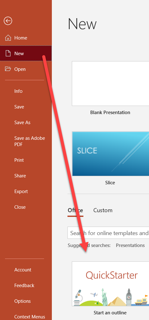 how do I enable quick starter in power point? - Microsoft Q&A