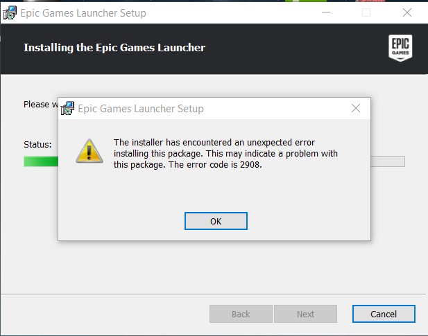 Windows Installer Error: 2908 - Microsoft Q&A