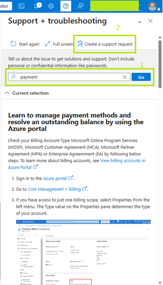Unable to pay Azure invoice in portal - "You can't pay this invoice in ...