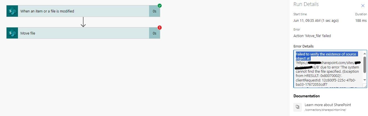 Sharepoint Library move a file when a flow is triggered (change in ...