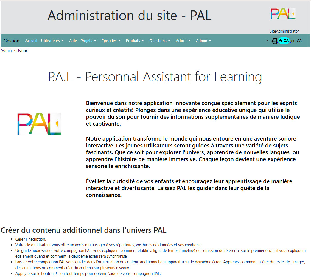 Local version display Home page