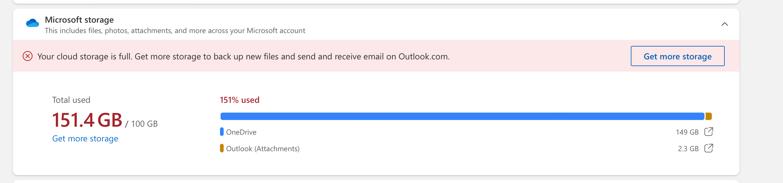 Can't Access Email because OneDrive Storage is full - Microsoft Q&A