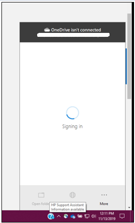 OneDrive is stuck on 