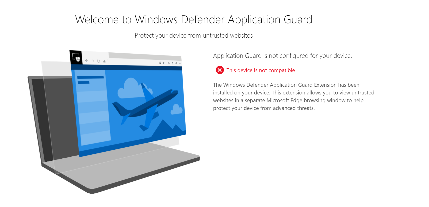 Welcome to Windows Defender Application Guard - Microsoft Q&A