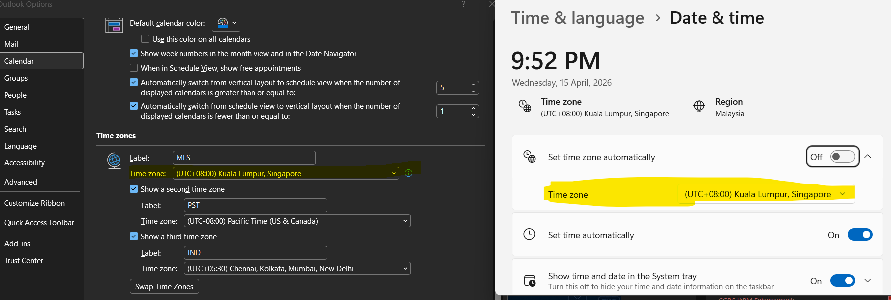 The sent date and time in an email thread doesn't shows the time in the ...