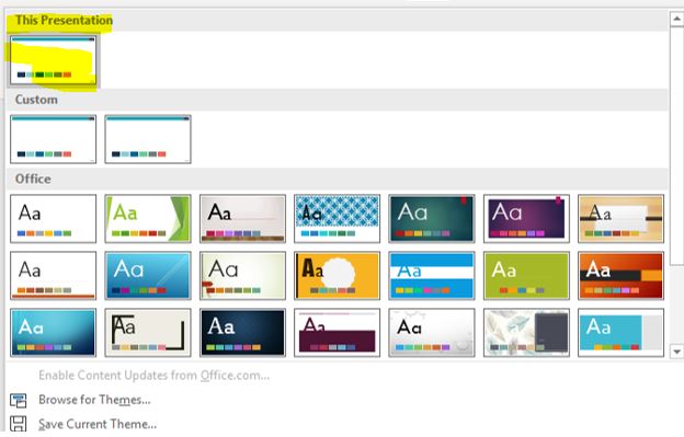 Remove color theme - This Presentation section - Microsoft Q&A