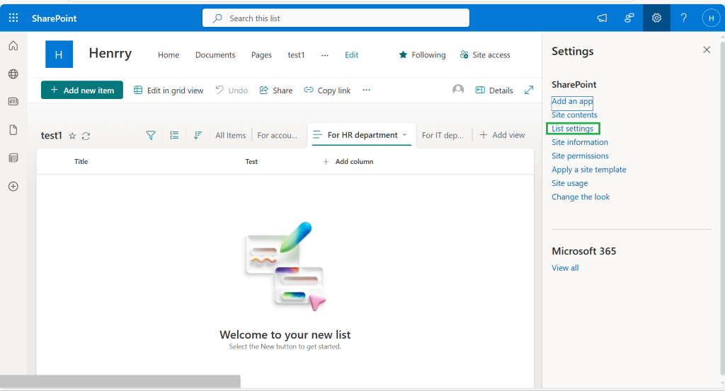 Sharepoint listのビューごとにアクセス権限を設定したいです。 - Microsoft Q&A