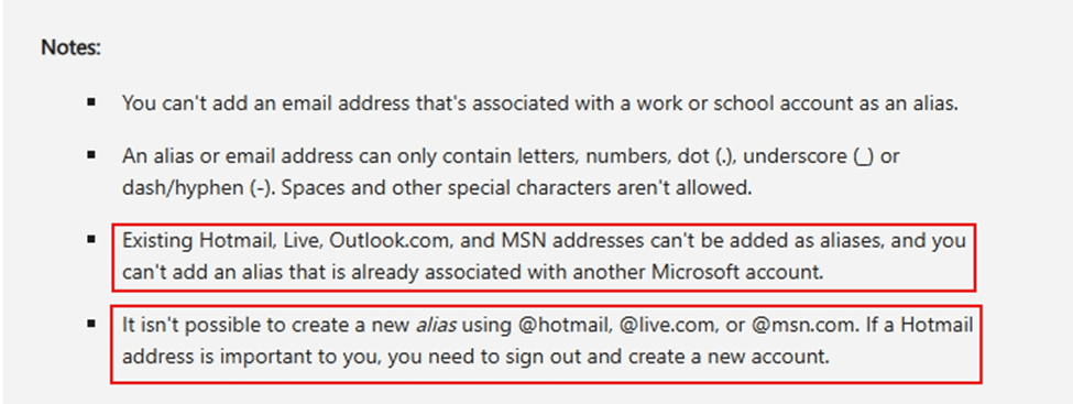 why is my main alias not able to be changed - Microsoft Q&A