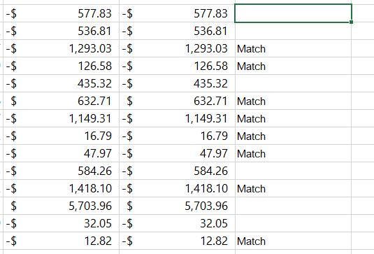 Why the excel couldnt identify two cells that have the identical values ...