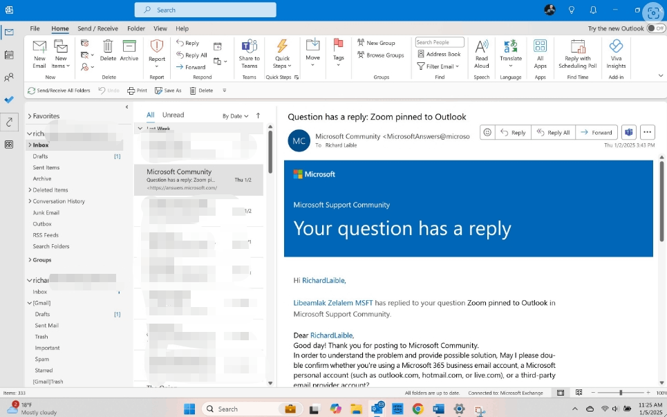 Zoom pinned to Outlook - Microsoft Q&A