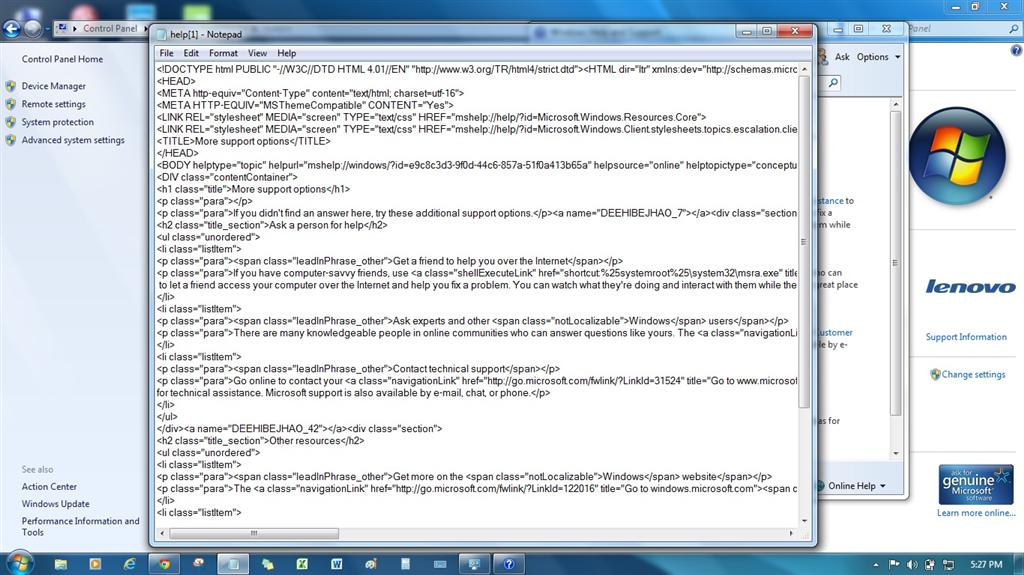 Support Information in System Properties not showing OEM Support Help ...