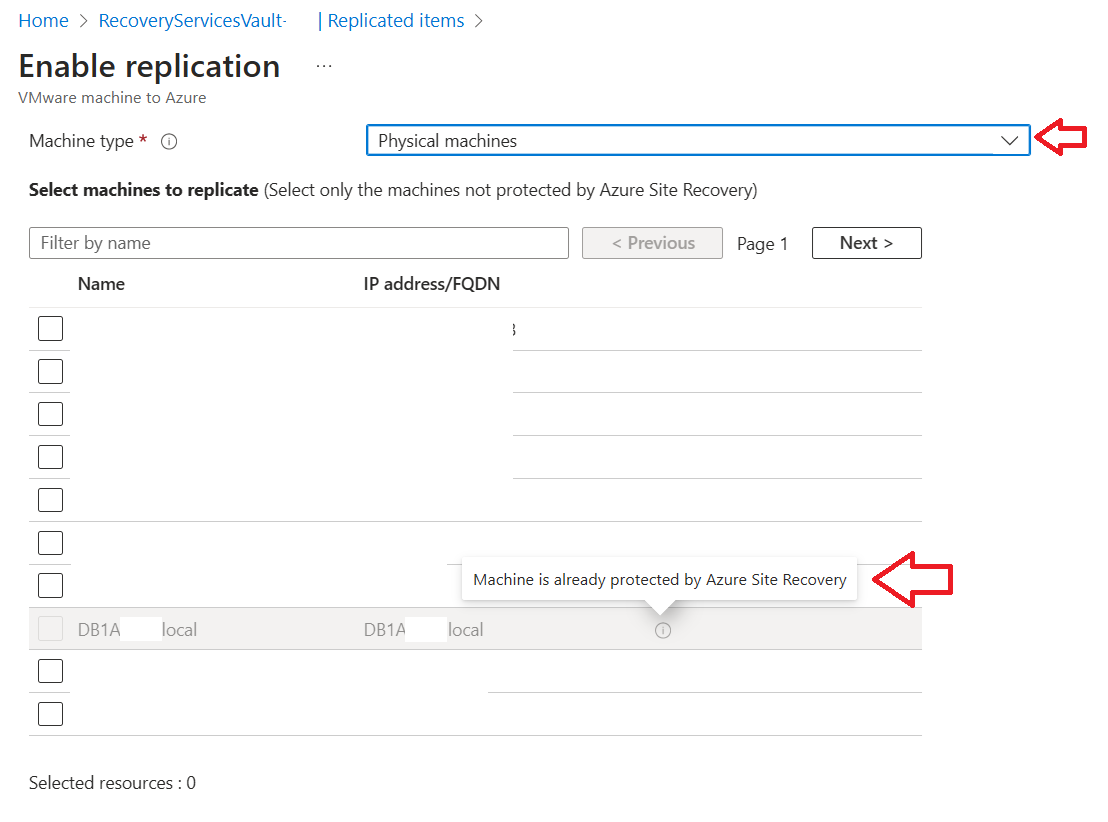 Unable to delete Physical machine in Azure Site Recovery - Microsoft Q&A